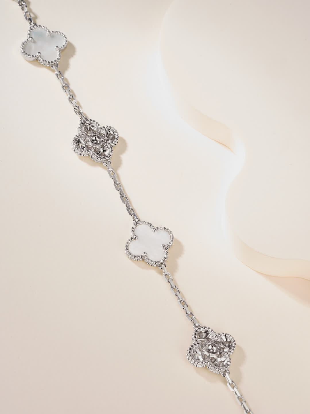 Van Cleef & Arpels Alhambra White Opal Bracelet
